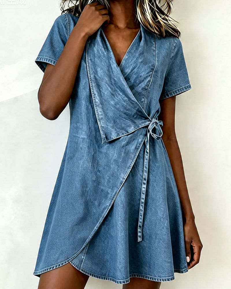 Designer Denim Short Dress