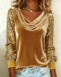 Elegant Velvet Sequin Top