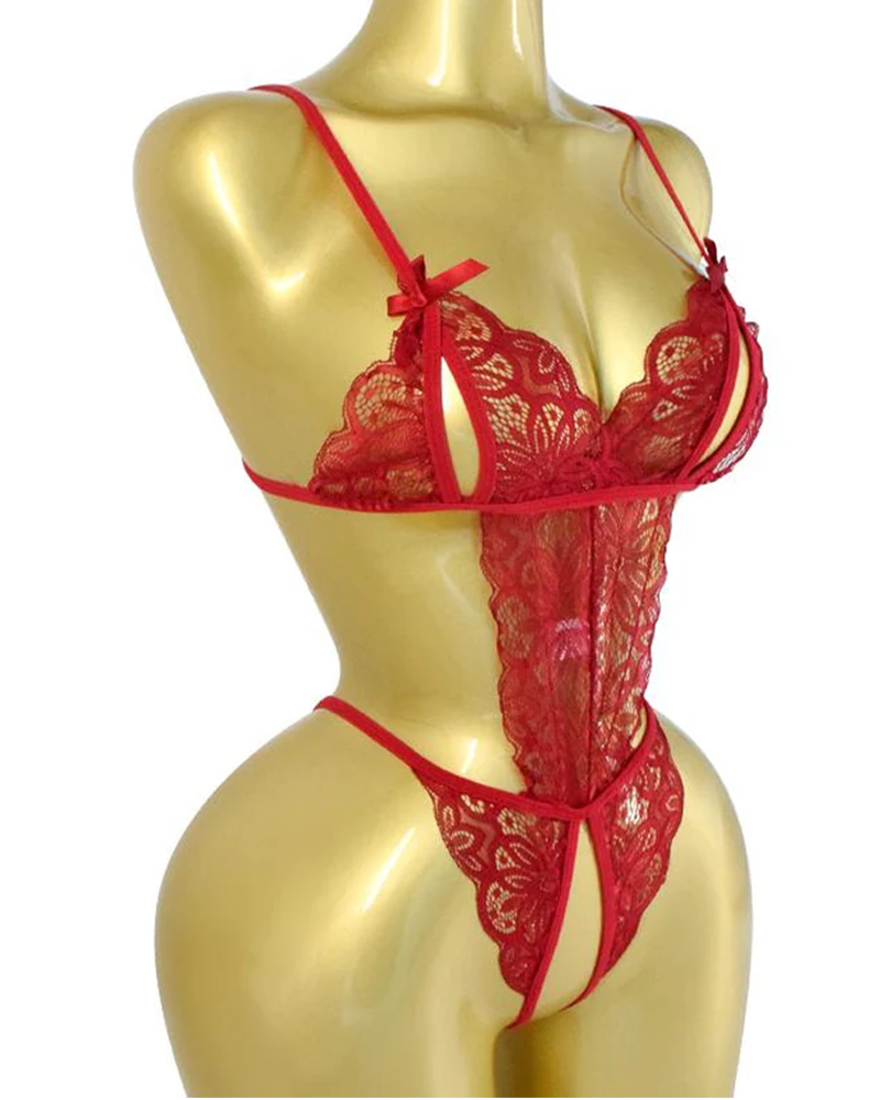 Lace Bowknot One-Piece Sexy Lingerie