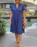 V-Neck Short Sleeve Short Dress