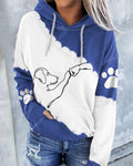 Dog Print Long Sleeve Hoodie