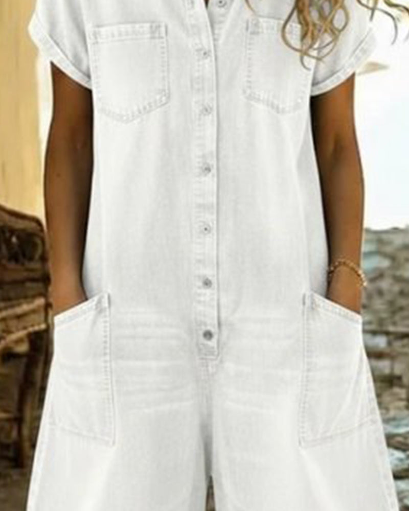 Short Sleeve 100% Cotton Jumpsuits
