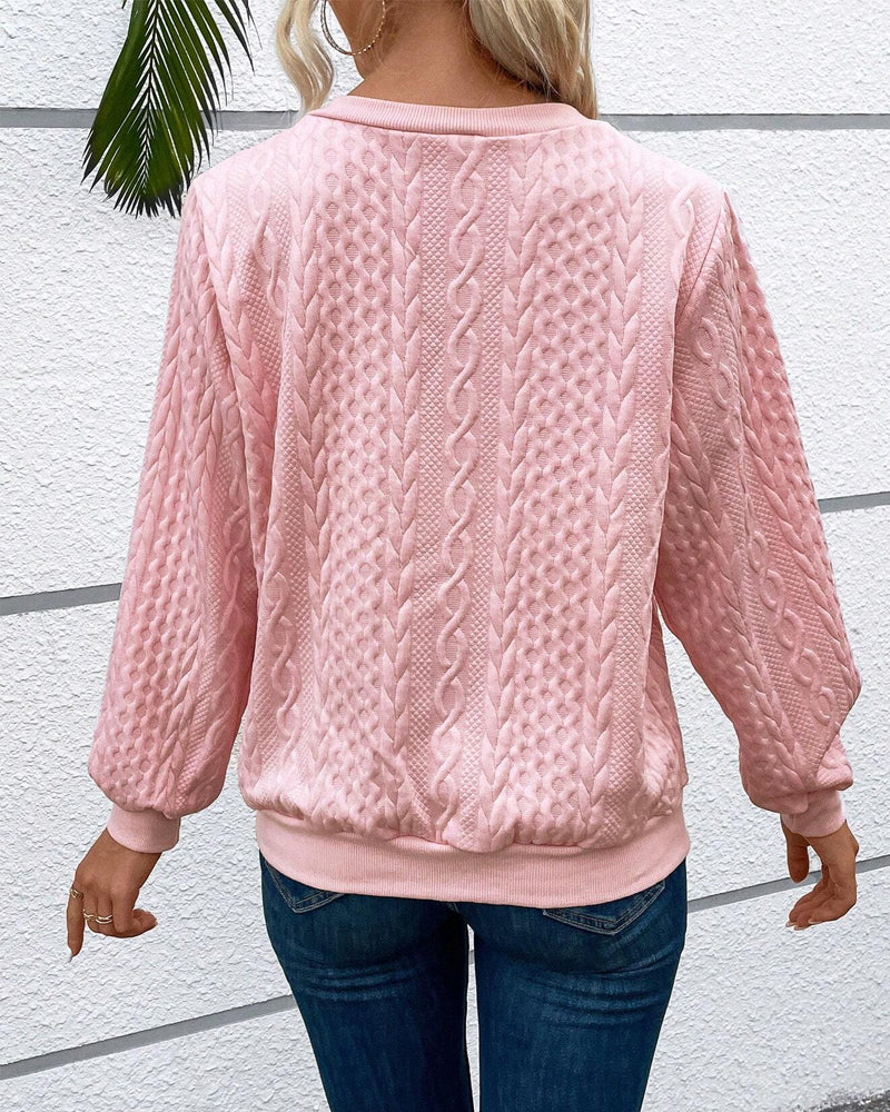 Casual solid color long sleeve zipper sweatshirt