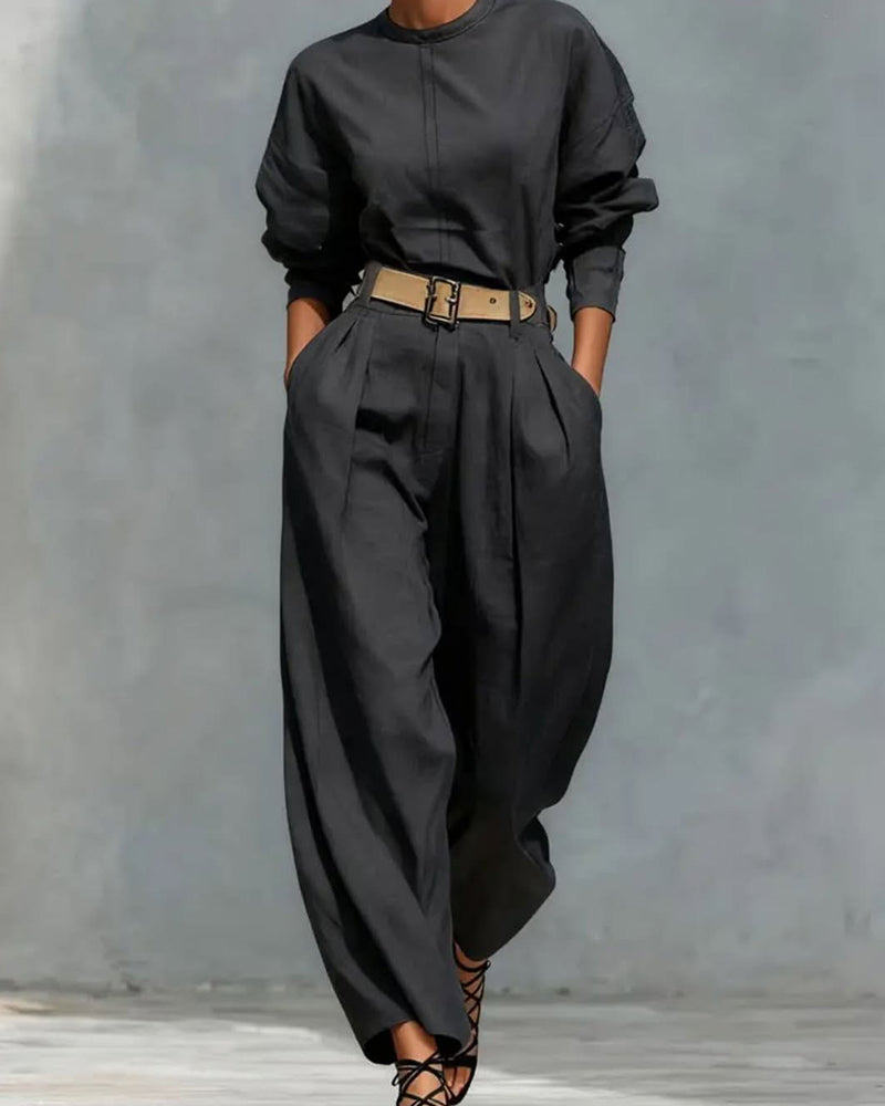 High Waist Wide-Leg Carrot Pants