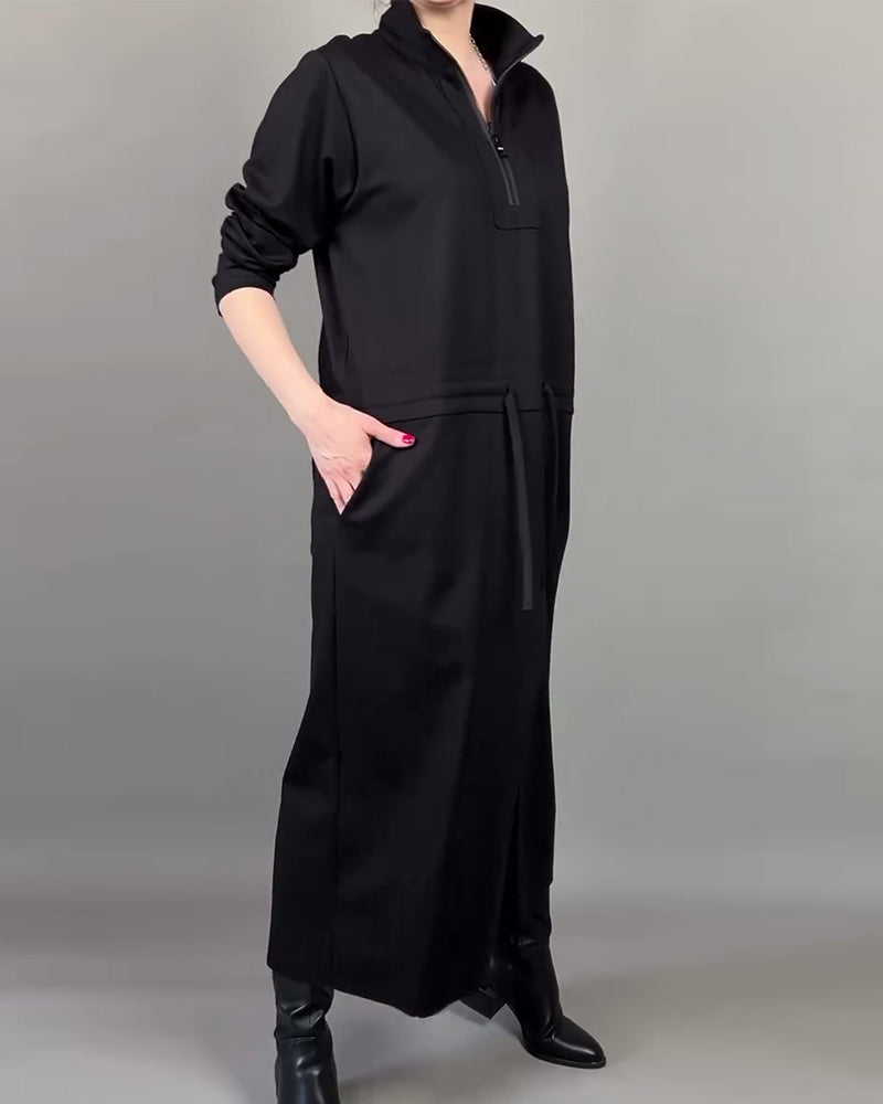 Zip-Collar Stylish Dress