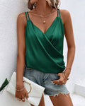 Elegant Double-strapped Solid-color Camisole
