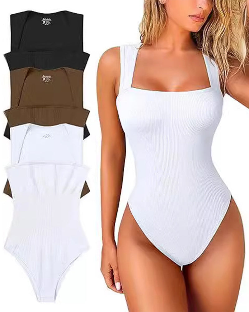Solid color sleeveless tank bodysuit