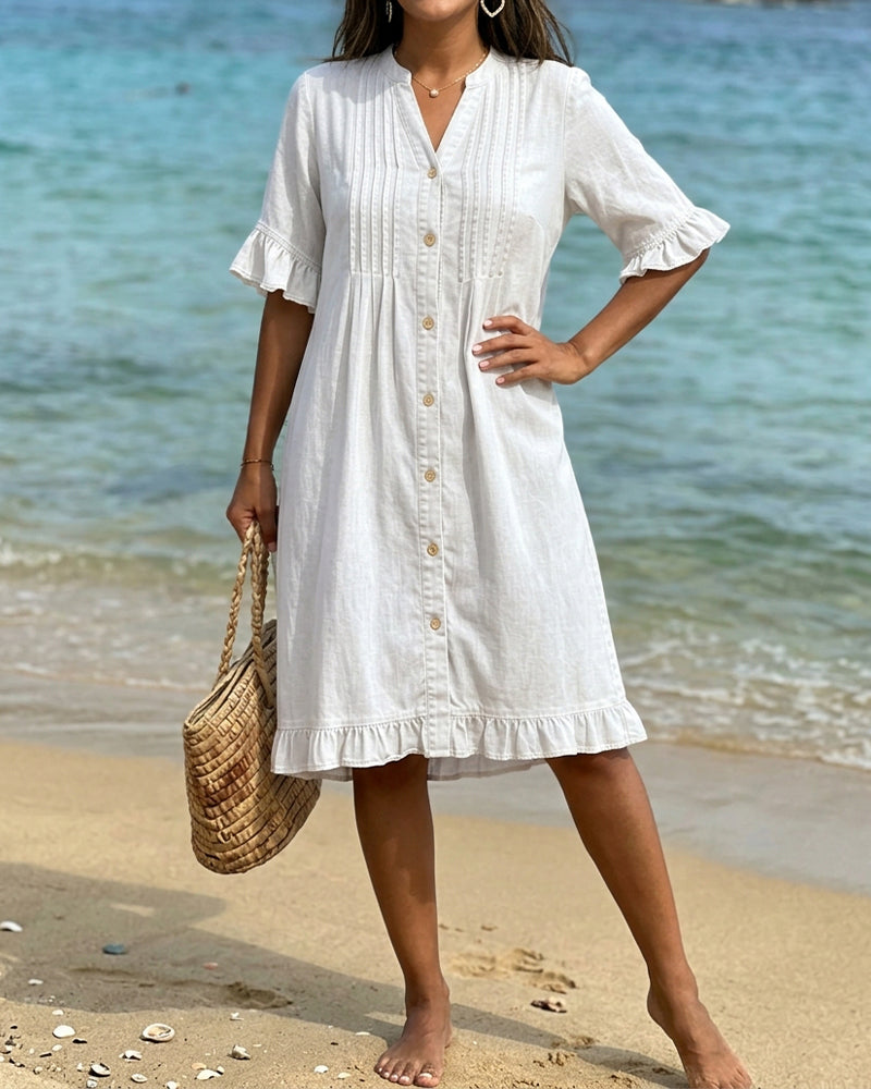 V-Neck Short-Sleeved Casual Dress