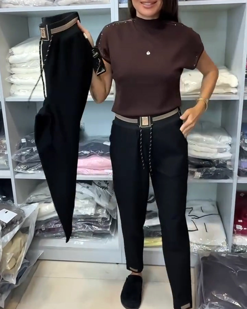 Stylish Drawstring Elastic Waist Pants
