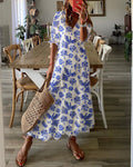 Printed v-neck dress