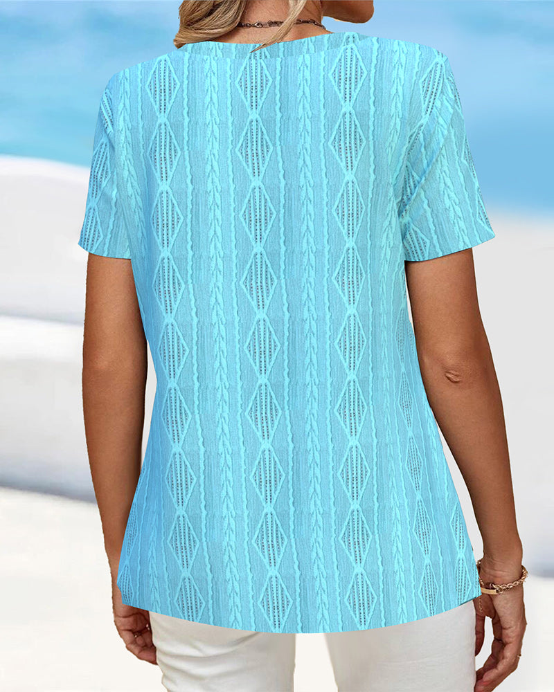 Short-Sleeved Hollow T-Shirt