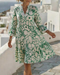 Printed V-Neck Dress