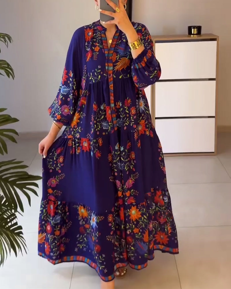 Elegant Floral Print Dress