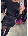 Solid color elegant pullover sweatshirt