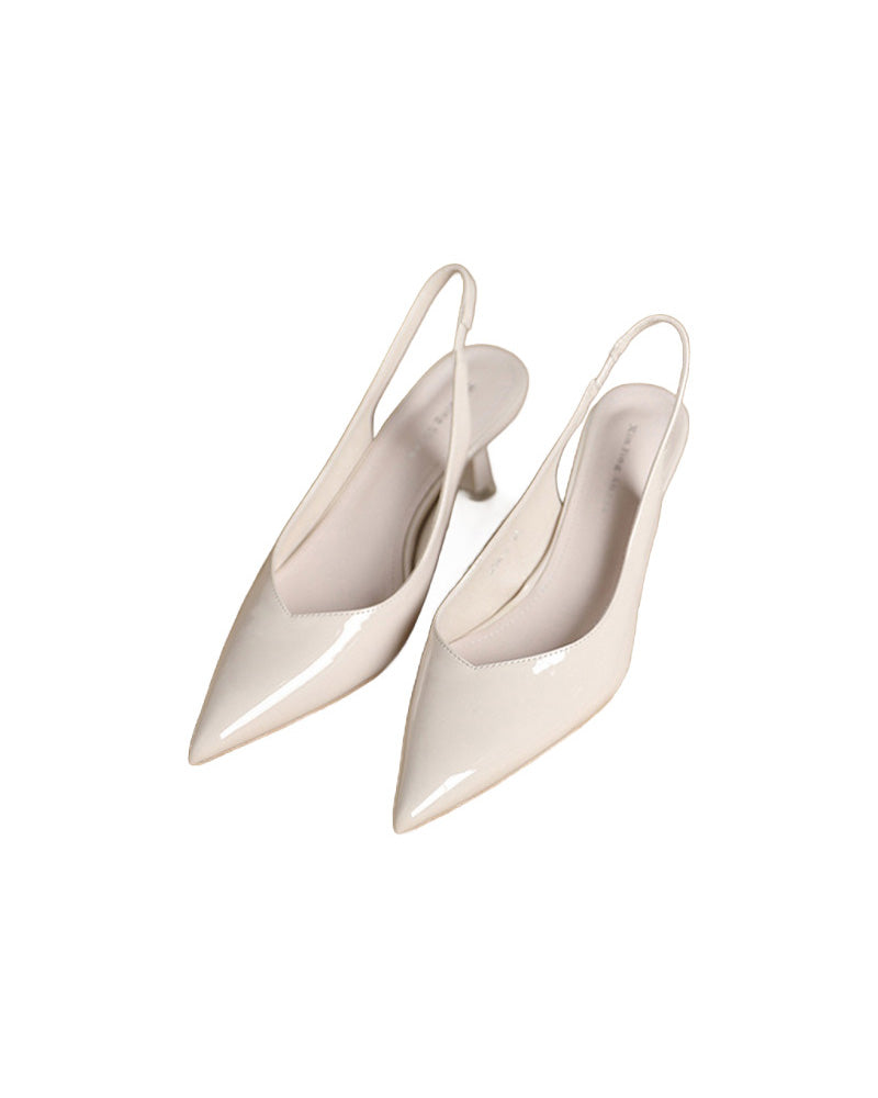 Solid color temperament pointed high heels