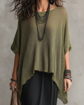 Solid Color Irregular Loose Pullover