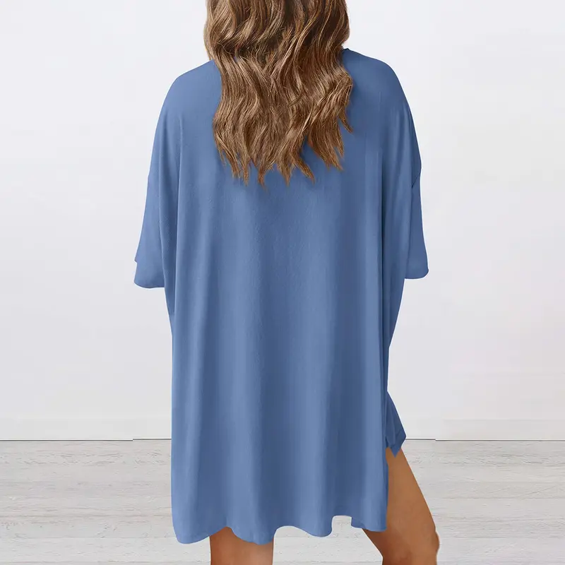 Relaxed Fit Solid Color Casual Set