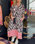 Printed v-neck dress