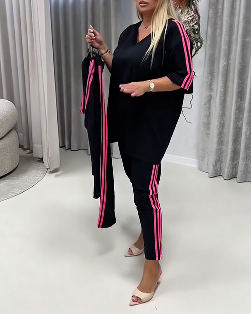 Side Stripe Casual Set