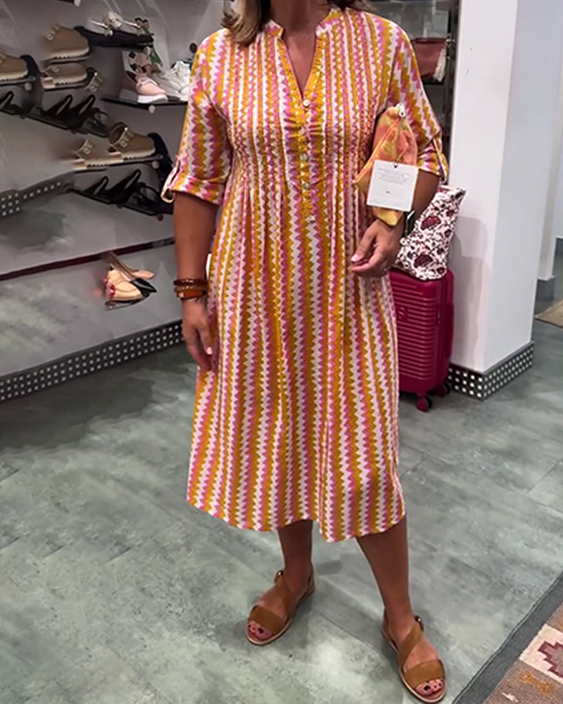 Wave Print Dress