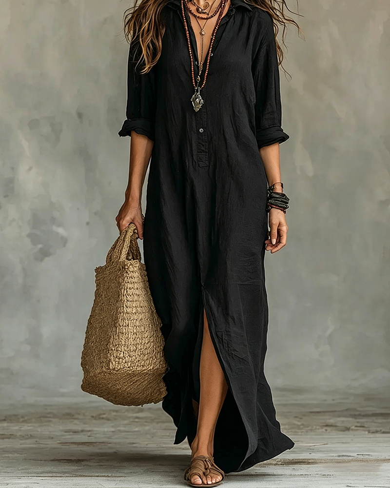 V-Neck Long Dress