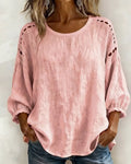 Hollow 100% Cotton  Blouse