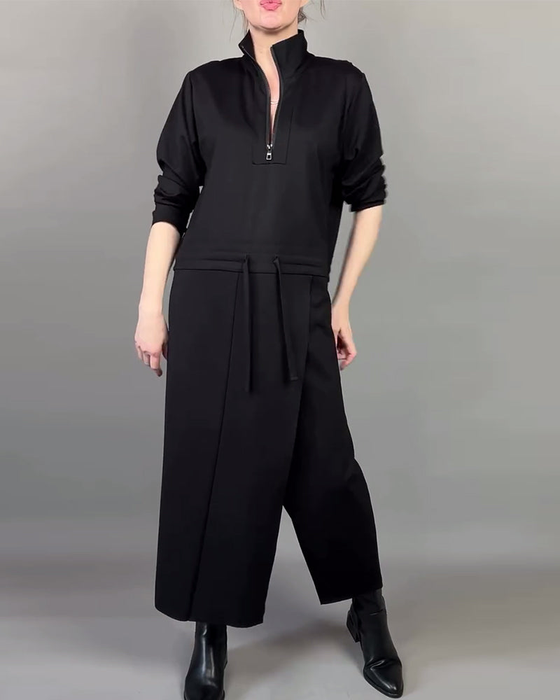 Zip-Collar Stylish Dress