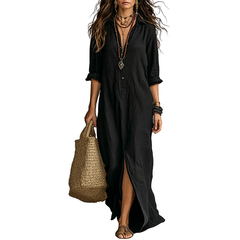 V-Neck Long Dress