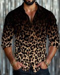 Gradient Leopard Print Men's Shirt