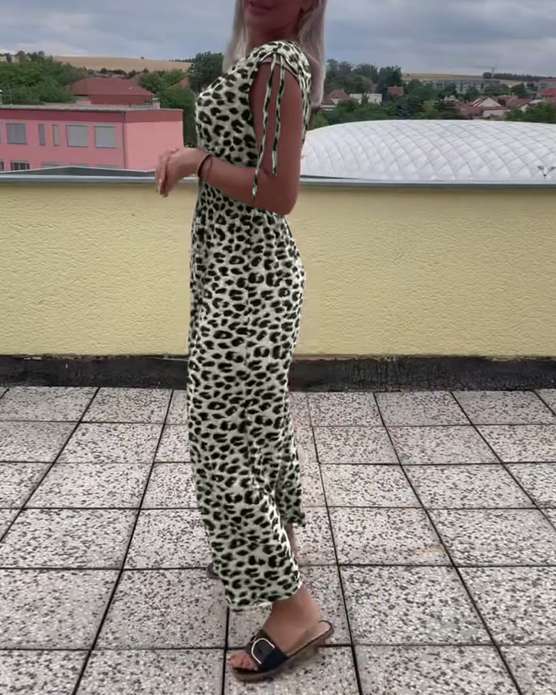 Leopard Print Sleeveless Dress