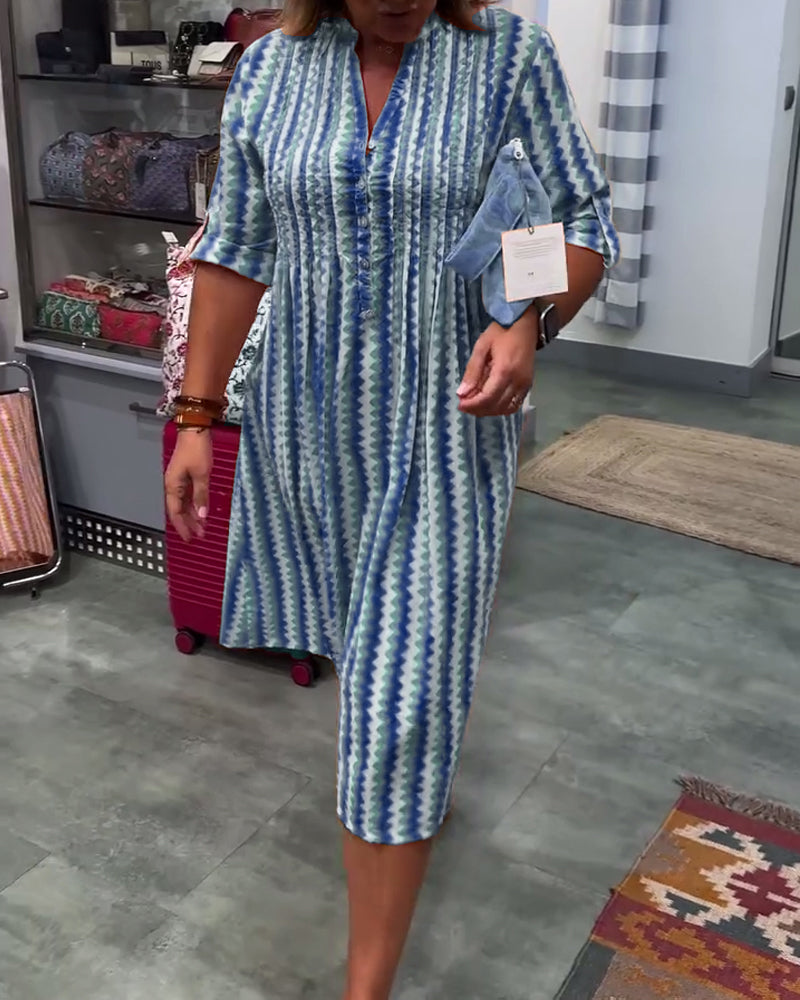 Wave Print Dress