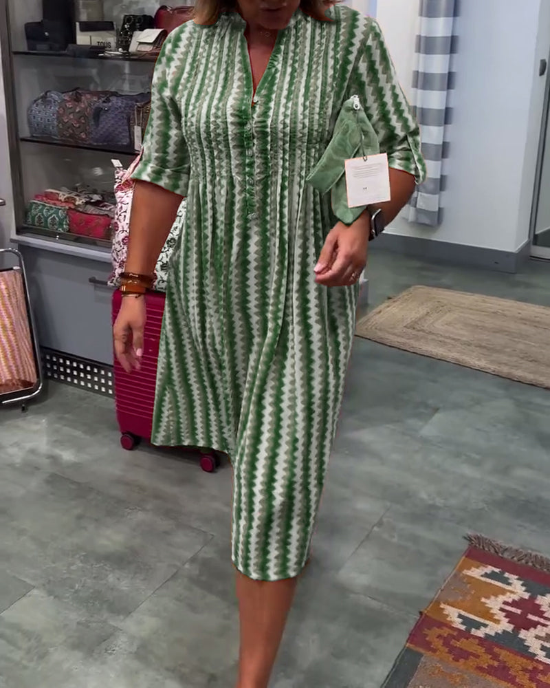 Wave Print Dress