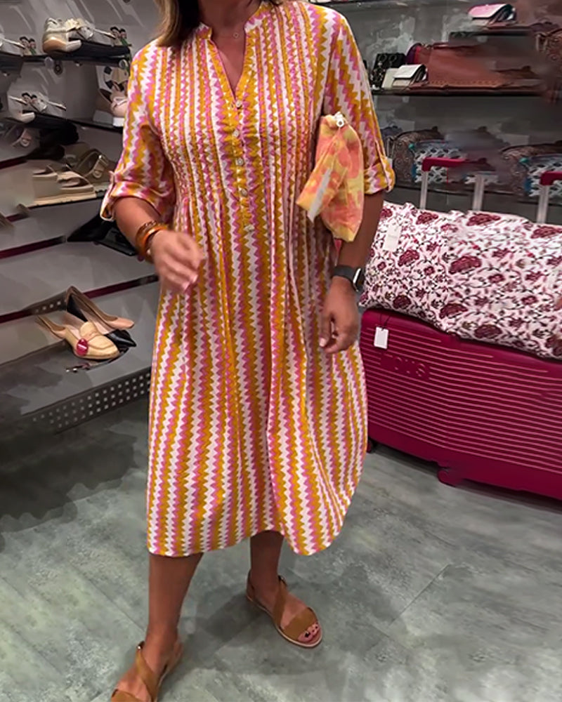 Wave Print Dress