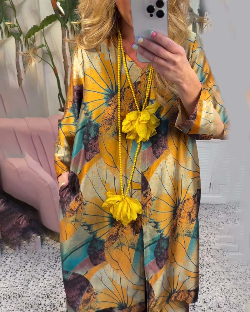Retro loose print casual set