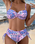 Printed Drawstring Bikini