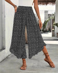 Polka Dot Loose High-Waist Wide-Leg Pants