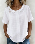 Textured Peter Pan Collar Blouse