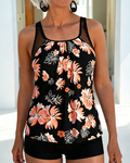 Tummy-Covering Printed Tankini