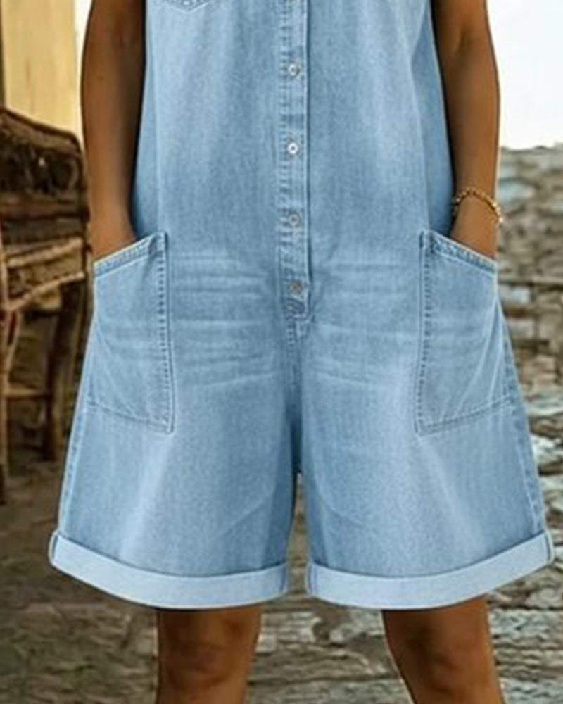 Short Sleeve 100% Cotton Jumpsuits