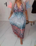 V-Neck Waist Draped Holiday Dress