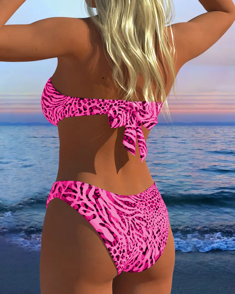 Sexy Leopard Print Two-Piece Swimsuit