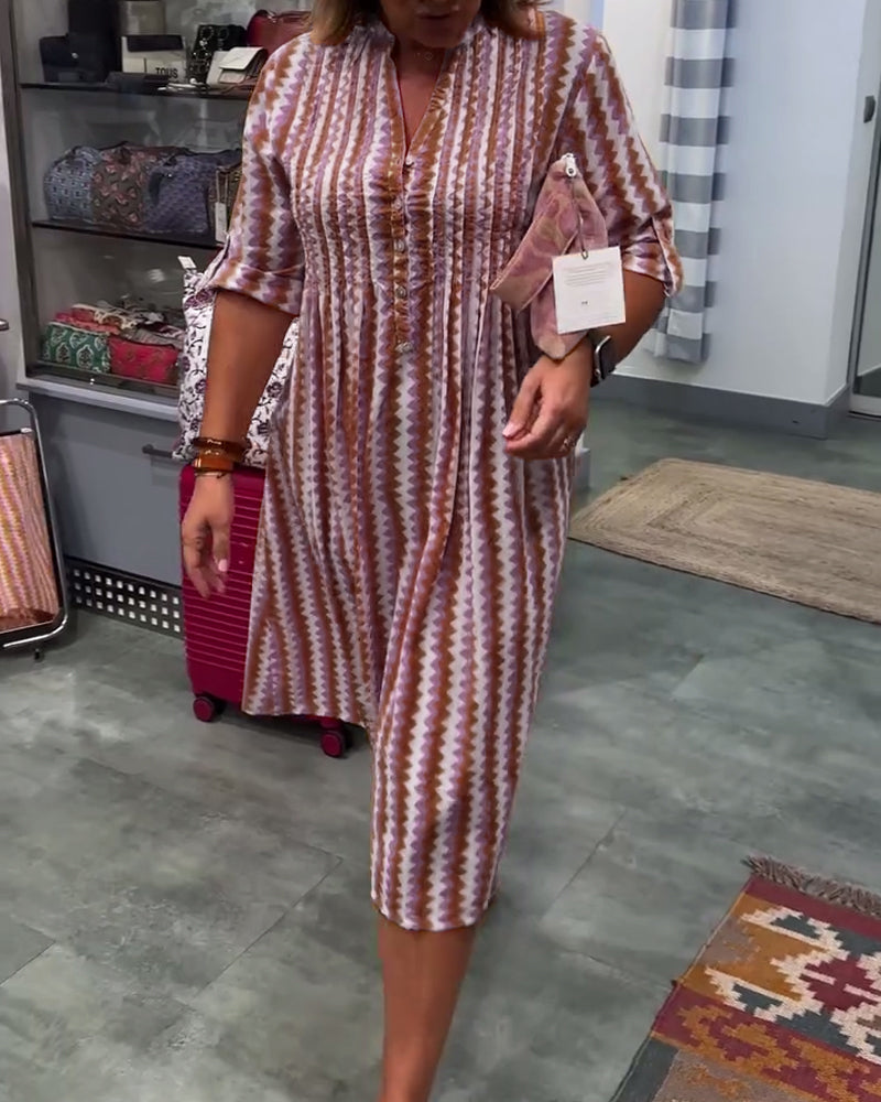 Wave Print Dress