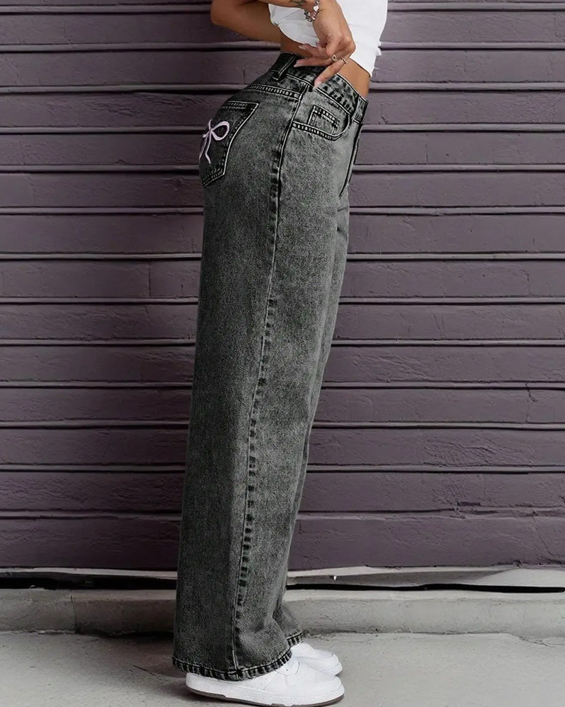 Fashion Bow Jeans
