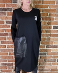 Loose Plus Size PU Paneled Dress