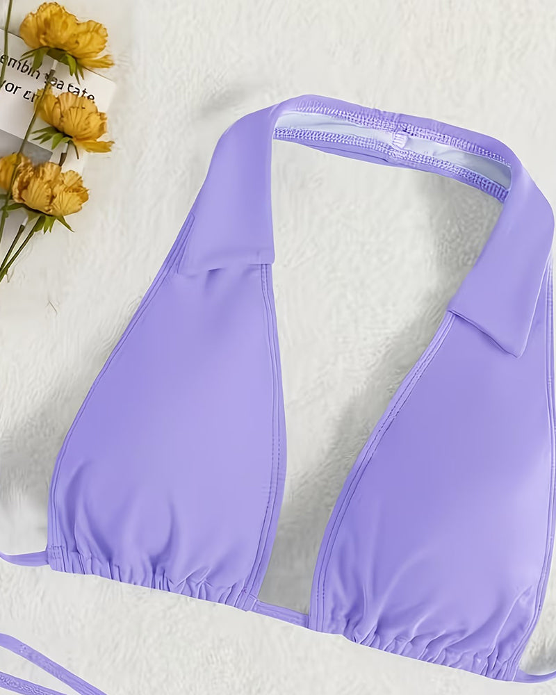 Lapel Halter Bikini