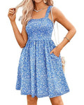 High-Waisted A-Line Square-Neck Dress