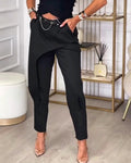 Wrap-Style Small-Foot Casual Pants