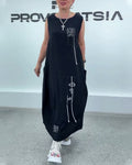 Sleeveless Oversized Letter Print Dress