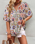 Bohemian Print Tassel Blouse