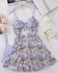 Sexy Floral Lace Suspender Nightdress